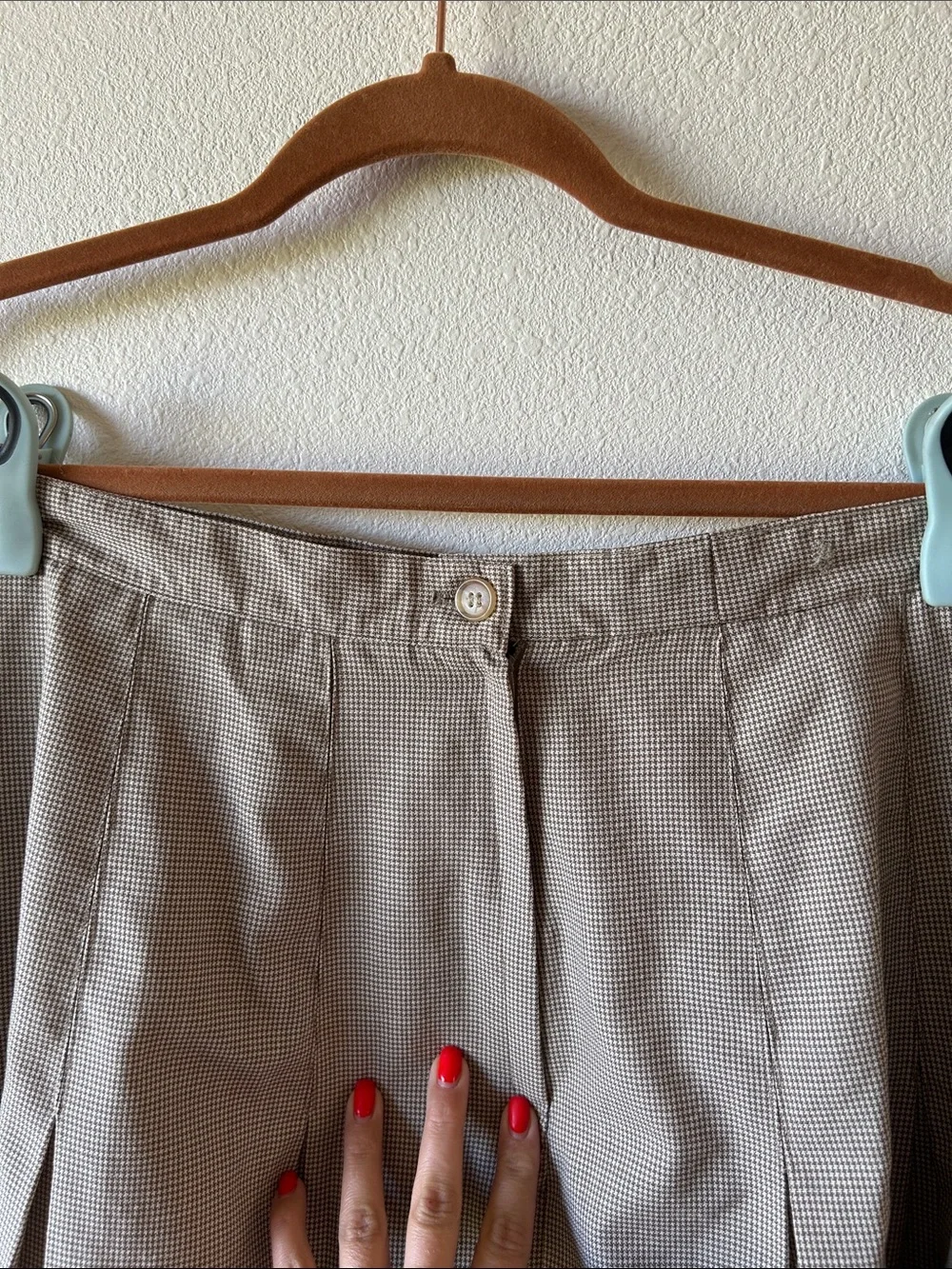 Vintage Nordstrom Gingham A-Line Pleated Skirt - Picture 3 of 8